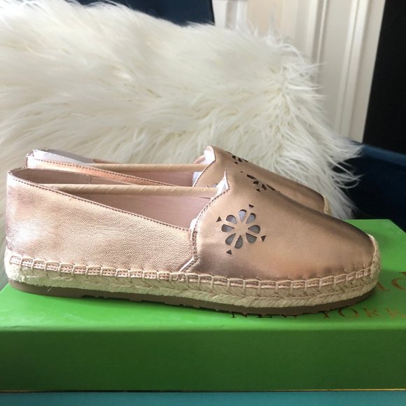 *2x HP* NIB! Kate Spade Gold Slip-On Espadrilles - Picture 11 of 14